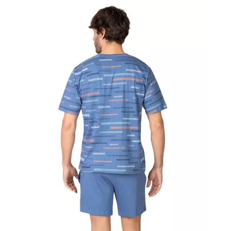 Herren Sommer Pyjama P261302 Blau Massana