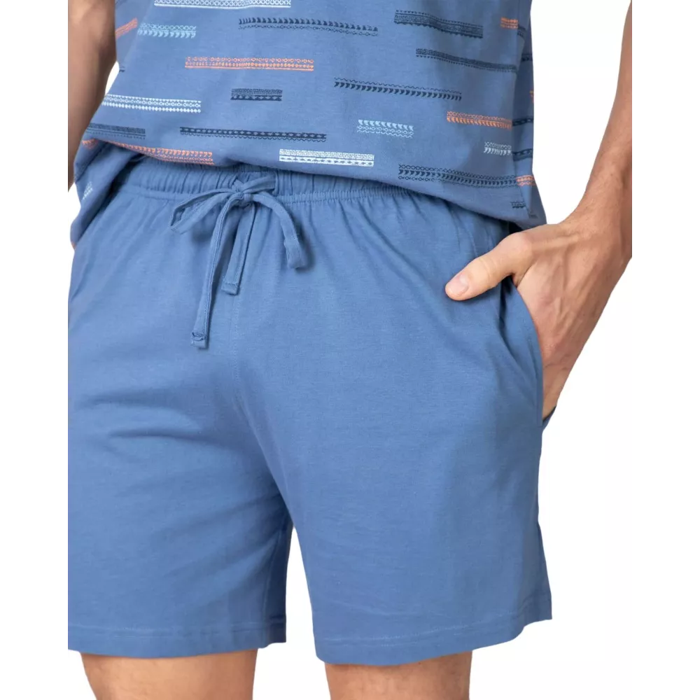 Herren Sommer Pyjama P261302 Blau Massana