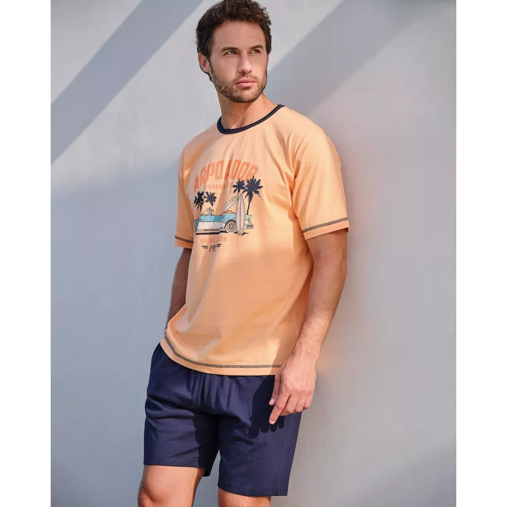 Pijama Homem Verão P261301 Laranja Massana