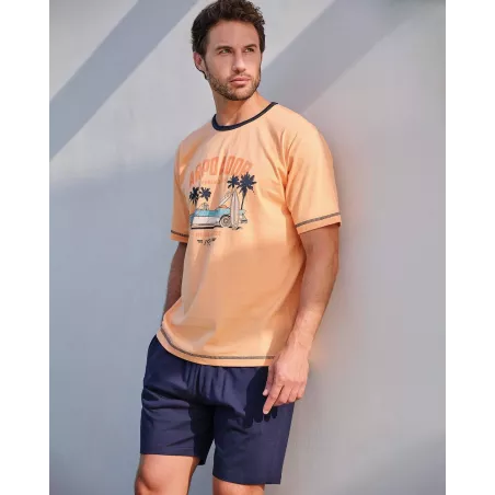 Pijama Homem Verão P261301 Laranja Massana