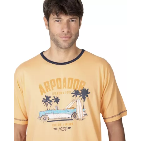 Herren Sommerpyjama P261301 Orange Massana