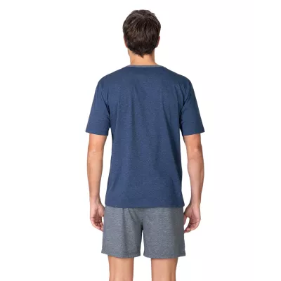 Herren Sommer Pyjama P261325 Blau Massana