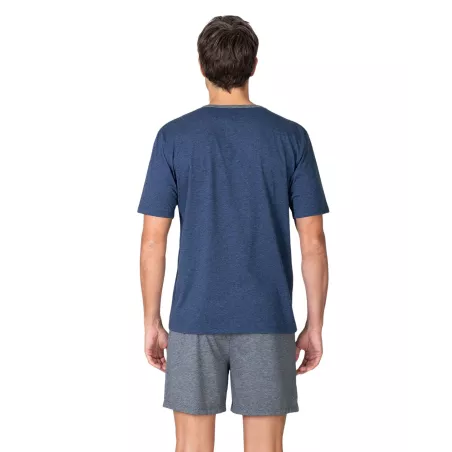 Herren Sommer Pyjama P261325 Blau Massana