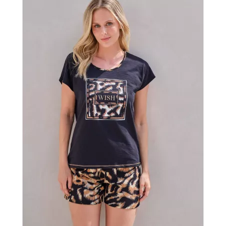 Frauen Sommer Pyjama P261231 Schwarz Massana