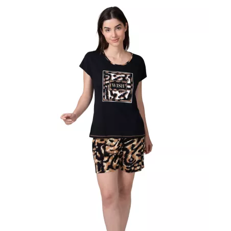 Frauen Sommer Pyjama P261231 Schwarz Massana
