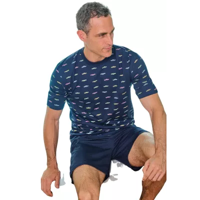 Herren Sommerpyjama 265029 Marine Muslher
