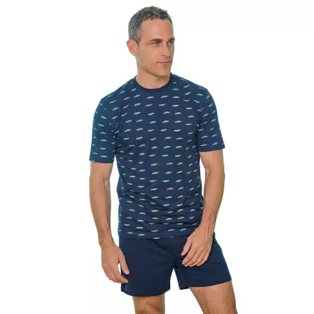 Herren Sommerpyjama 265029 Marine Muslher