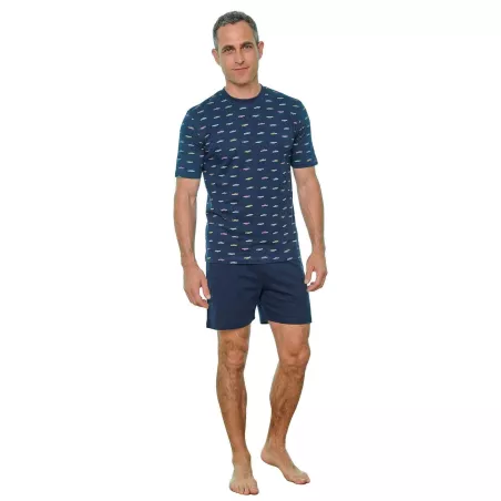 Herren Sommerpyjama 265029 Marine Muslher