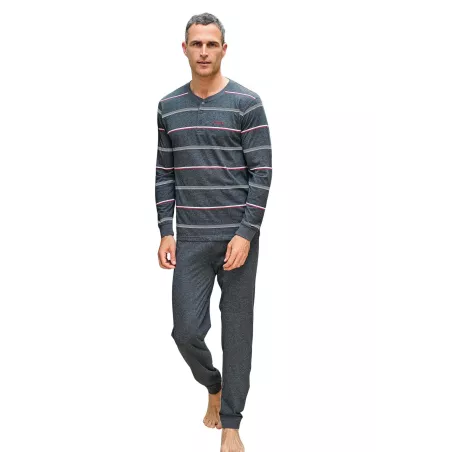 Herren Sommer Pyjama 265013 Grau Muslher
