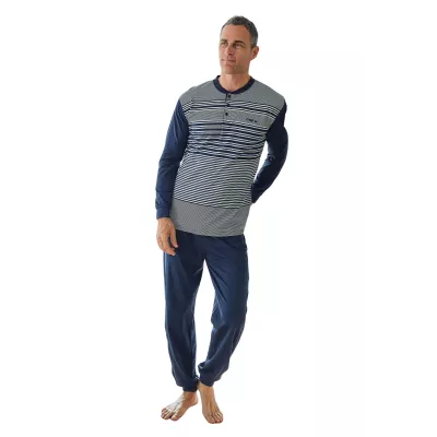 Herren Sommer Pyjama 265015 Marine Muslher