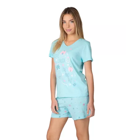 Pyjama Femme Été P261209 Turquoise Massana
