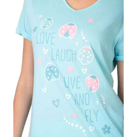 Pyjama Femme Été P261209 Turquoise Massana