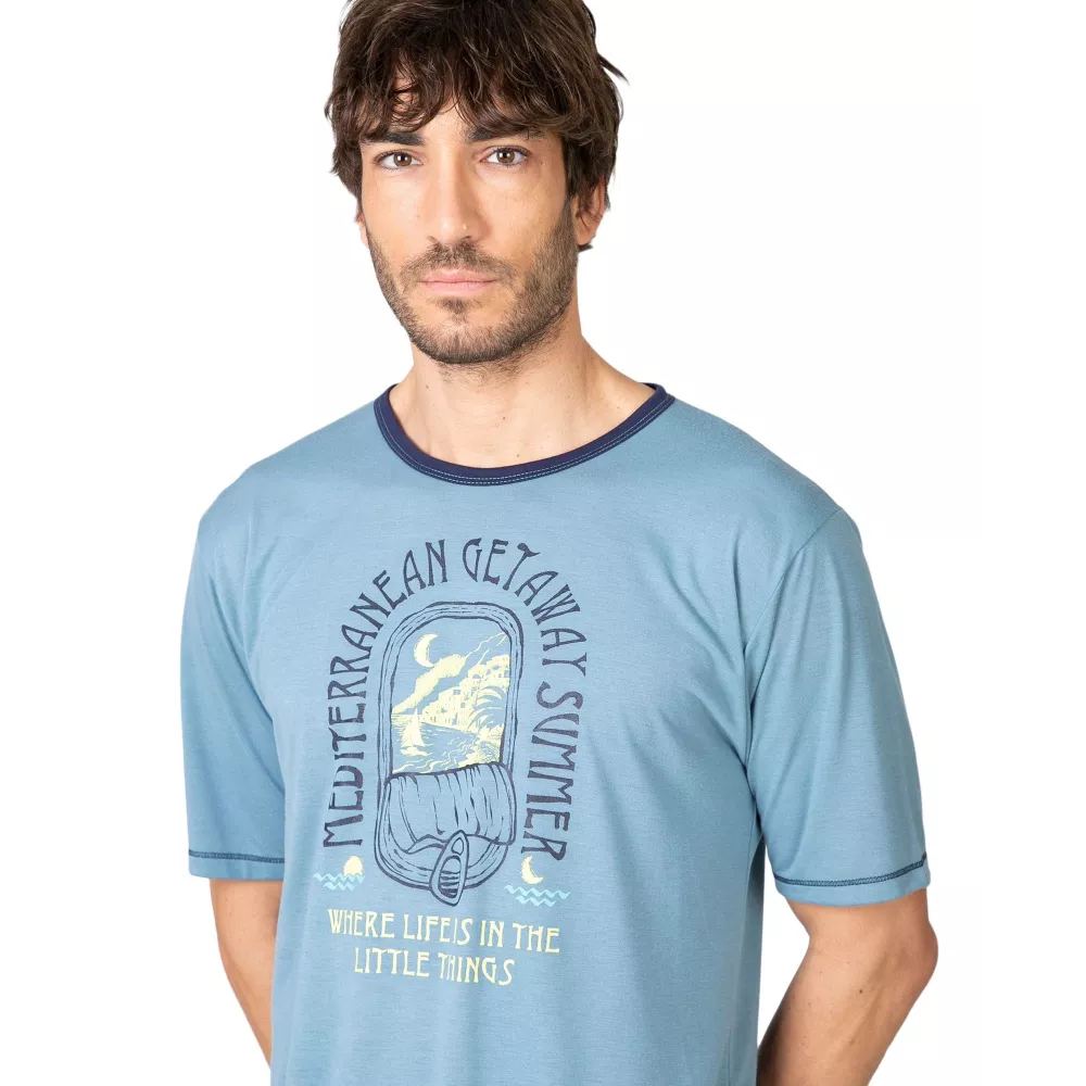 Pijama Homem Verão P261312 Azul Massana