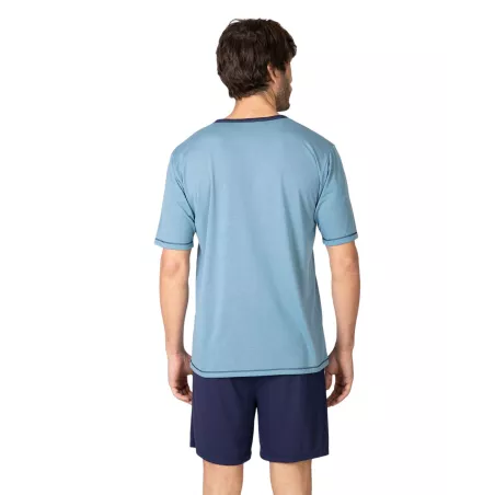 Herren Sommer Pyjama P261312 Blau Massana