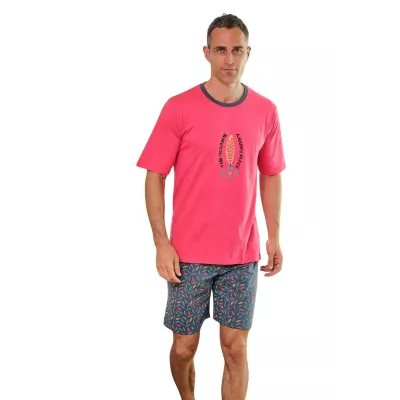 Herren Sommer Pyjama 265023 Koralle Muslher