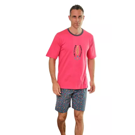 Herren Sommer Pyjama 265023 Koralle Muslher