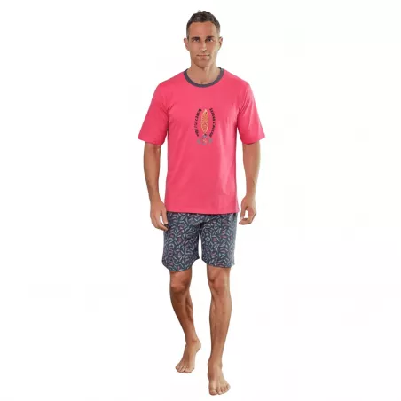 Herren Sommer Pyjama 265023 Koralle Muslher