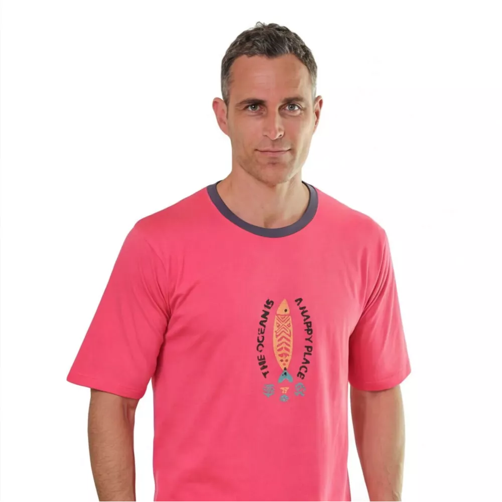 Herren Sommer Pyjama 265023 Koralle Muslher