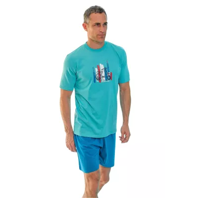 Herren Sommer Pyjama 265035 Türkis Muslher