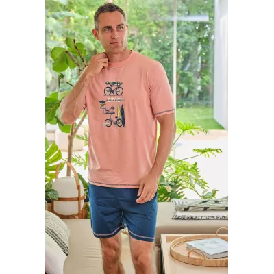 Herren Sommer Pyjama 265034 Marine Muslher