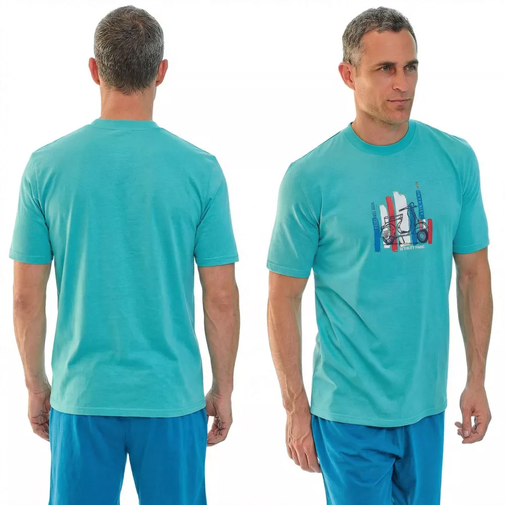 Herren Sommer Pyjama 265035 Türkis Muslher