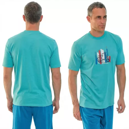 Herren Sommer Pyjama 265035 Türkis Muslher