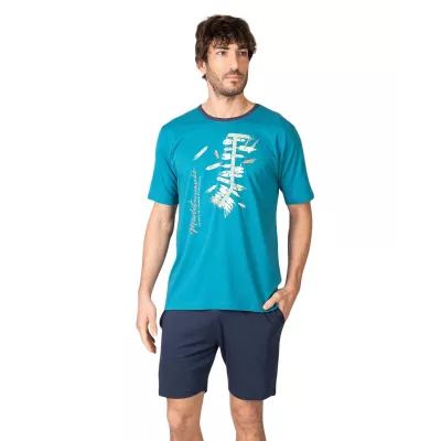 Herren Sommer Pyjama P261306 Grün Massana