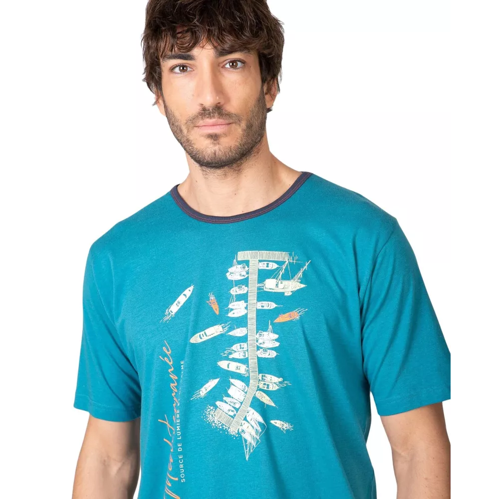 Herren Sommer Pyjama P261306 Grün Massana