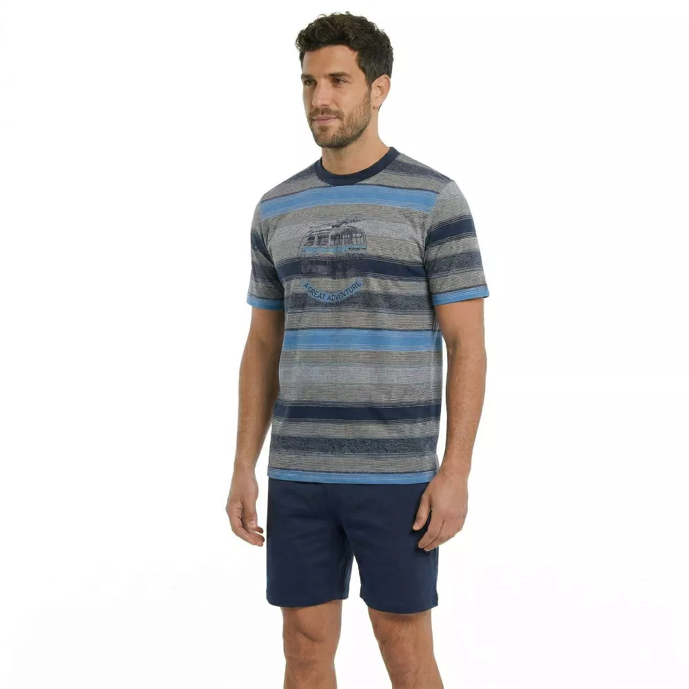 Herren Sommerpyjama 265020 Blau Muslher