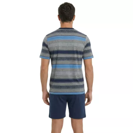 Herren Sommerpyjama 265020 Blau Muslher