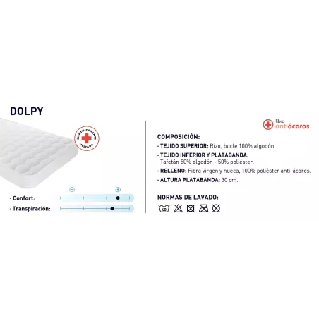 Coprimaterasso Reversibile Imbottito Antiacaro Dolpy Moshy
