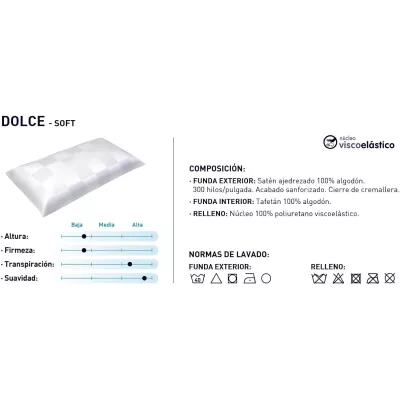 Viskoelastisches Kissen Dolce Doppelter Baumwollbezug Moshy