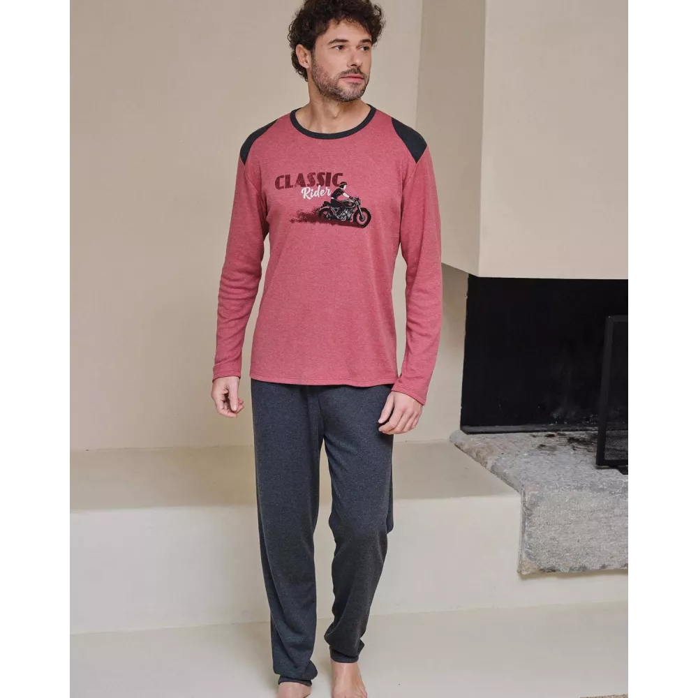 Pijama Hombre Invierno P761322 Rojo Massana