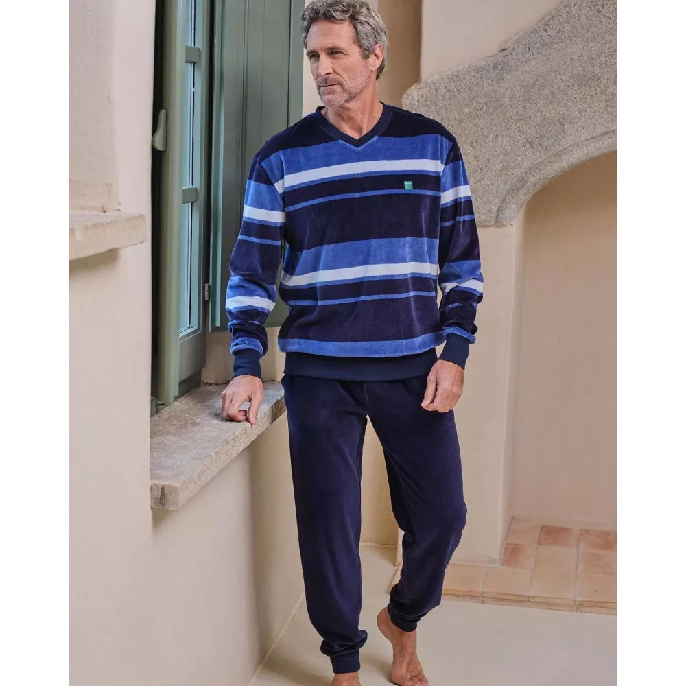 Pijama Hombre Invierno P761323 Azul Massana