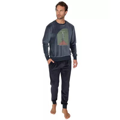 Pijama Hombre Invierno P761325 Gris Massana