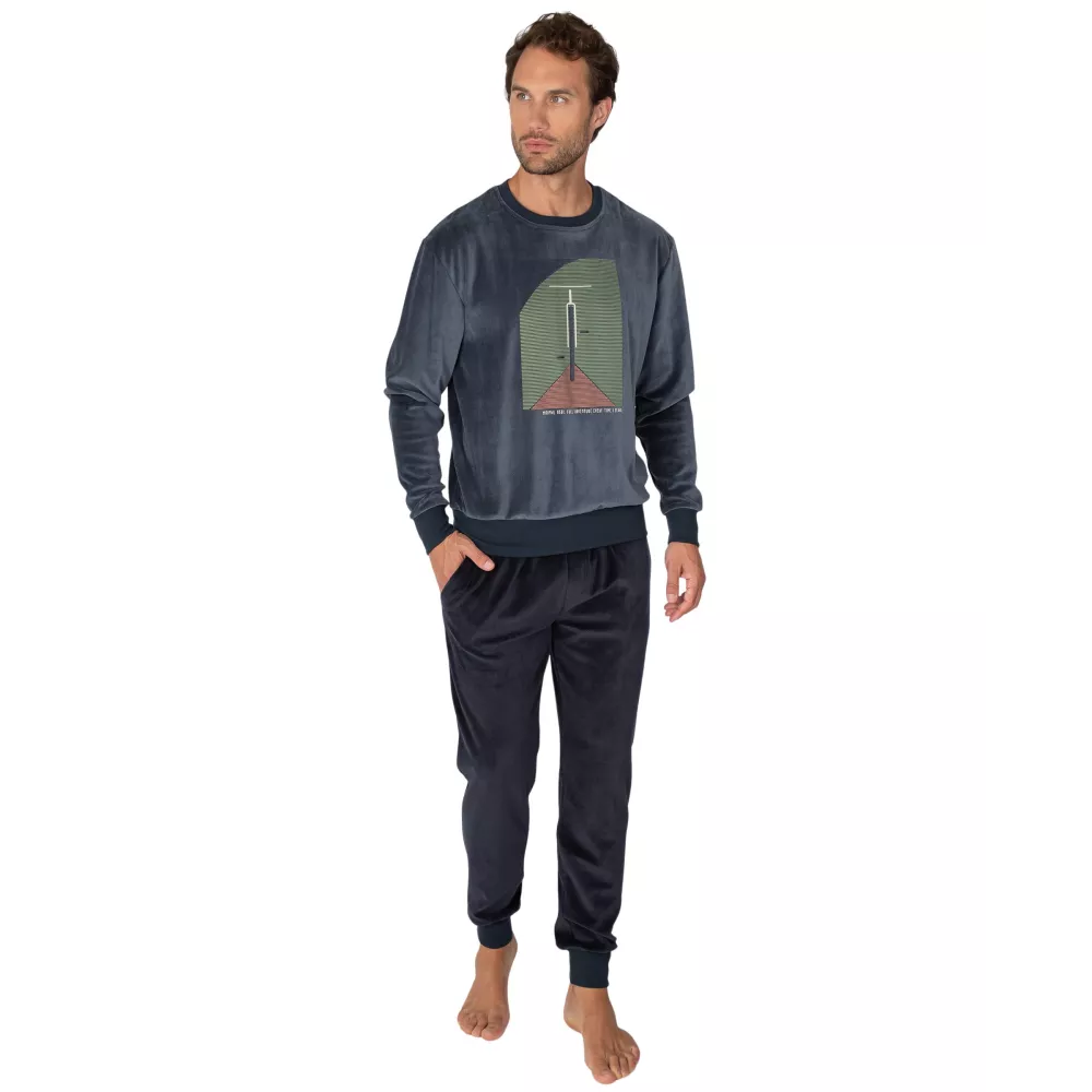 Pijama Hombre Invierno P761325 Gris Massana