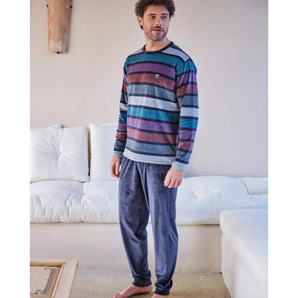 Pijama Hombre Invierno P761332 Azul Massana
