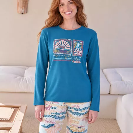 Pijama Mujer Invierno P761200 Azul Massana
