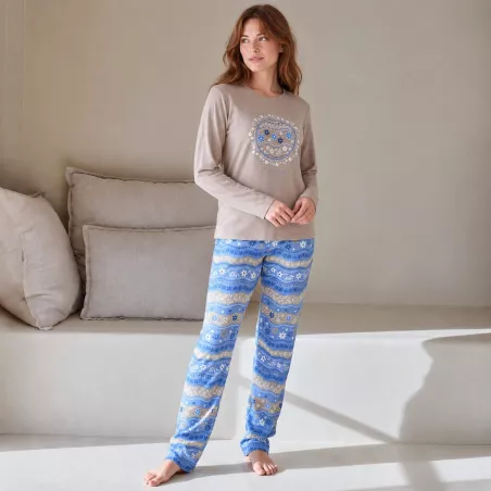 Pijama Mujer Invierno P761216 Beig Massana