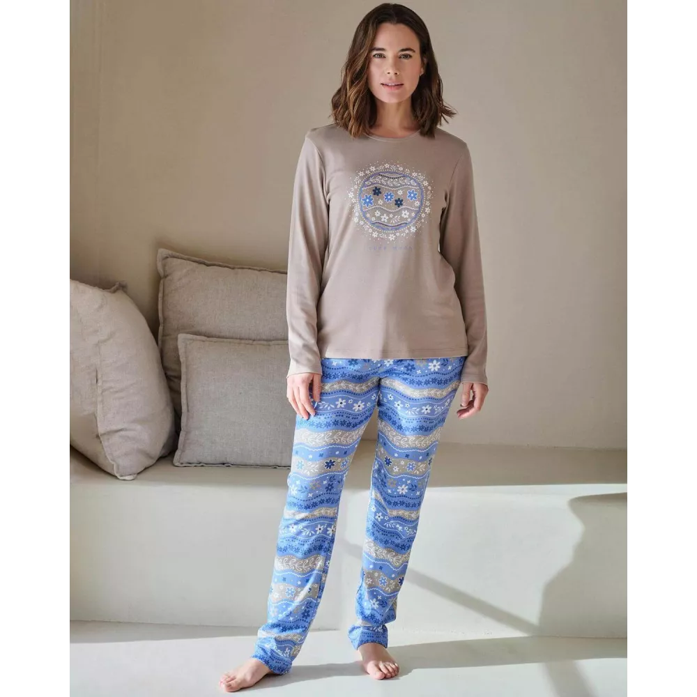 Pijama Mujer Invierno P761216 Beig Massana