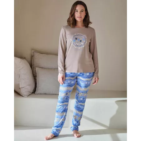 Pijama Mujer Invierno P761216 Beig Massana