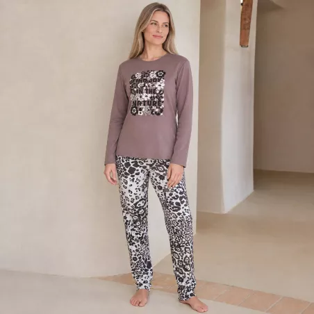 Pijama Mujer Invierno P761221 Marron Massana