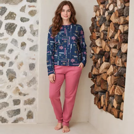 Pijama Mujer Invierno P761226 Azul Massana