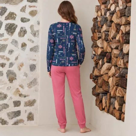 Pijama Mujer Invierno P761226 Azul Massana