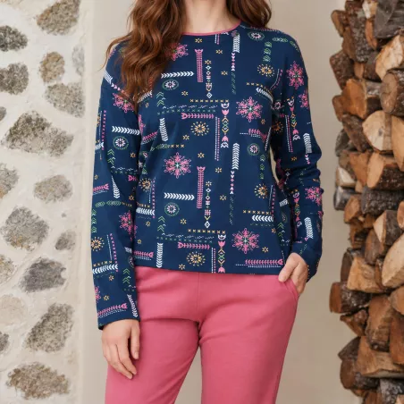Pijama Mujer Invierno P761226 Azul Massana