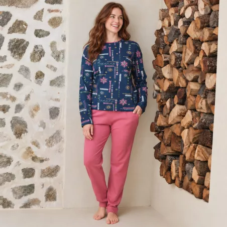 Pijama Mujer Invierno P761226 Azul Massana