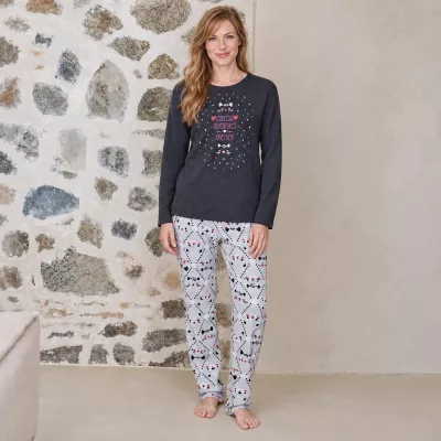 Pijama Mujer Invierno P761235 Gris Massana