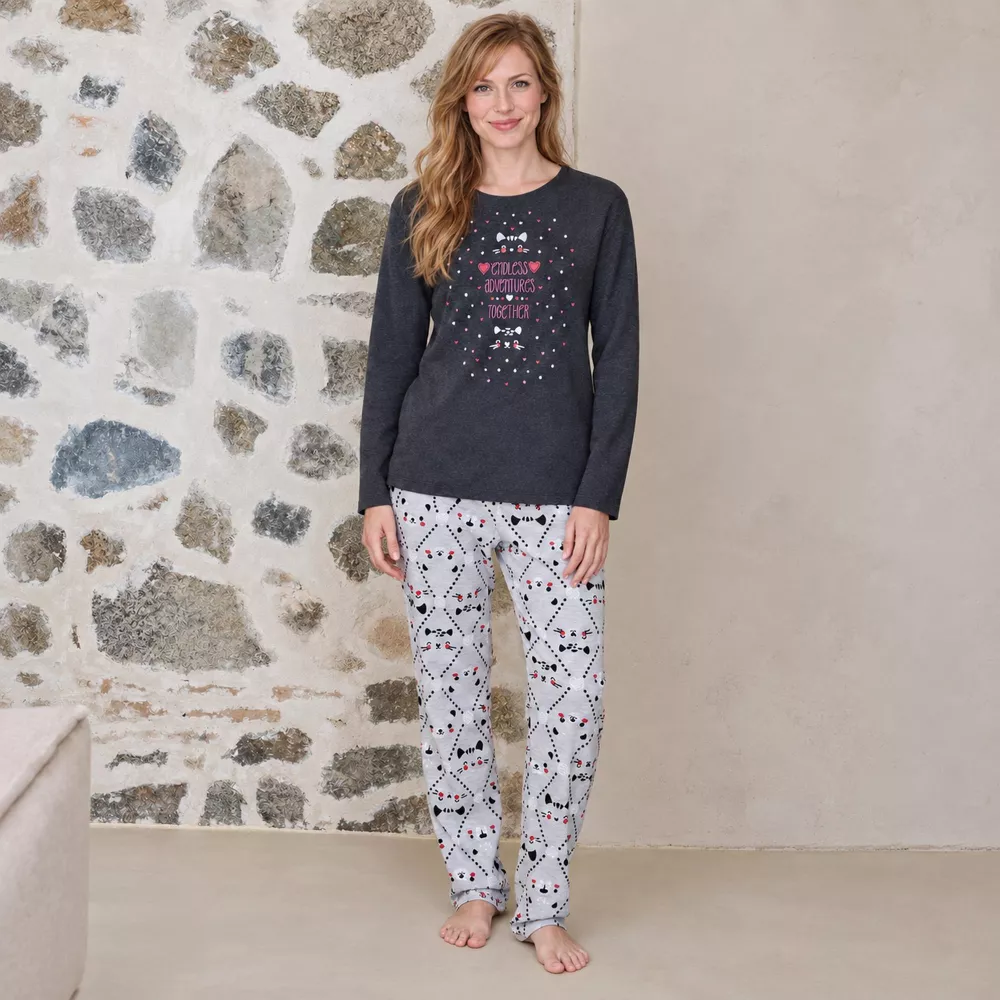 Pijama Mujer Invierno P761235 Gris Massana