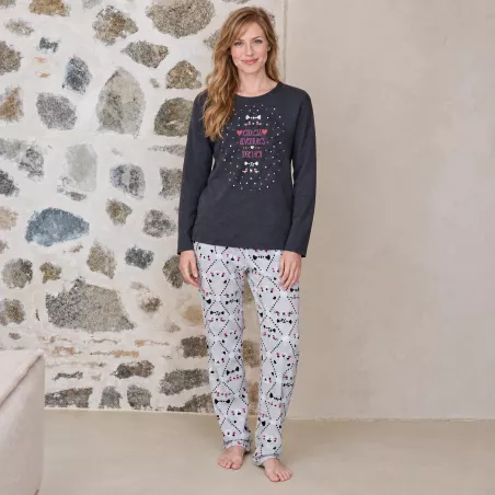 Pijama Mujer Invierno P761235 Gris Massana