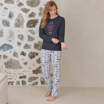 Pijama Mujer Invierno P761235 Gris Massana